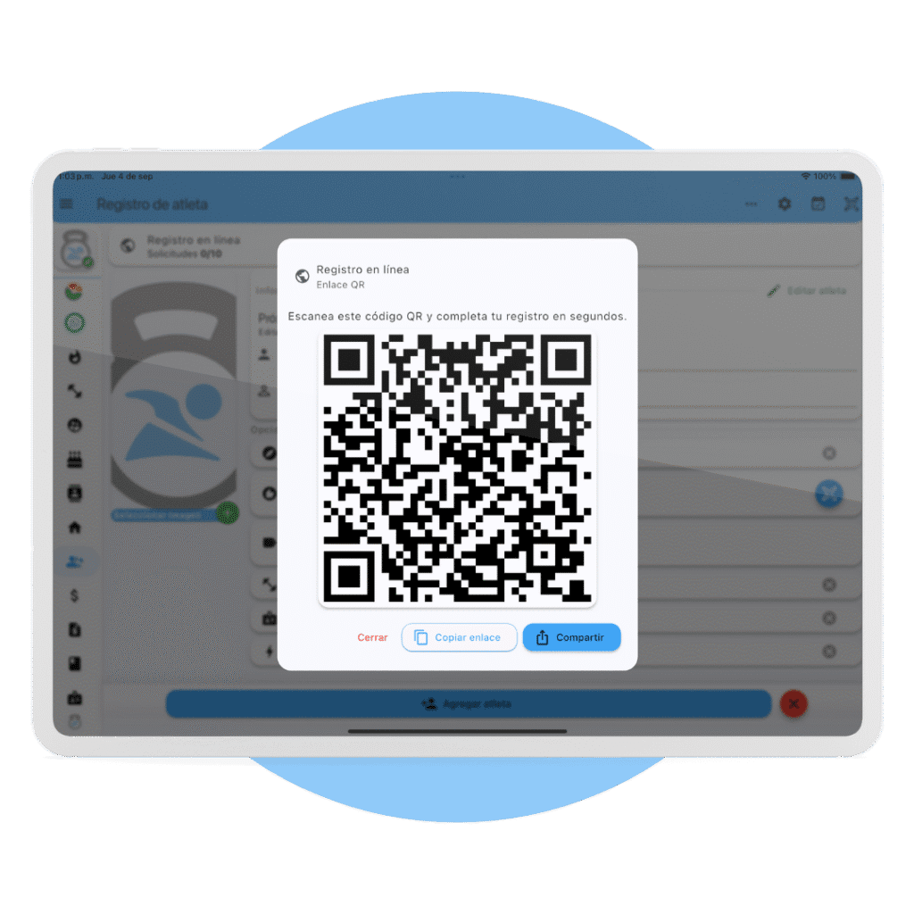 Genera un enlace o código QR para el registro en línea